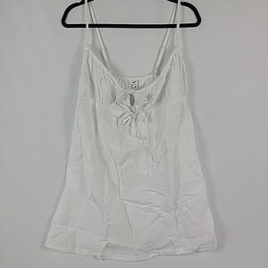 NWT Aerie White Gauze Dress Raw Hem Sz S Boho Lightweight
